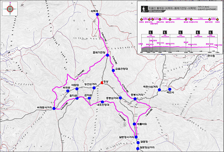 자굴산 둘레길 코스안내 이미지입니다.