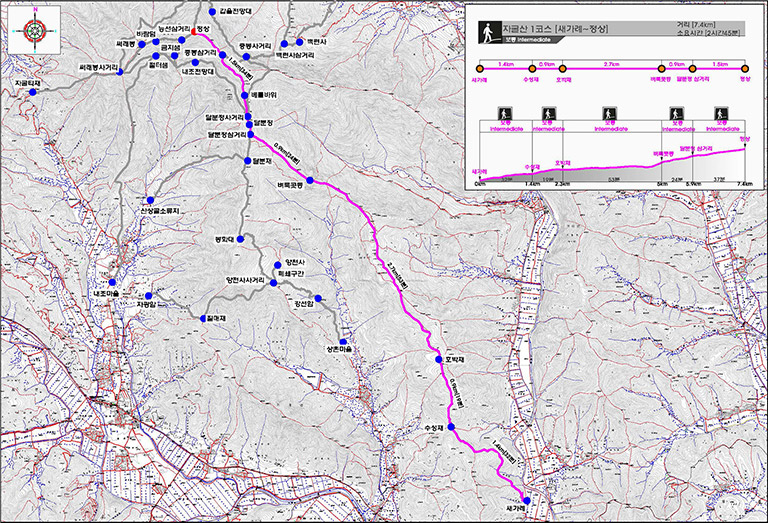 자굴산 등산로 코스안내 이미지입니다.