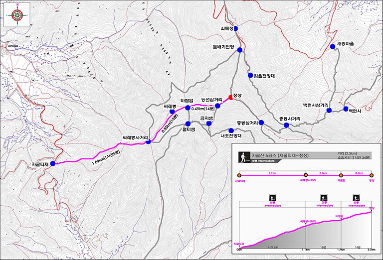 자굴산 등산로 6코스안내 이미지입니다.