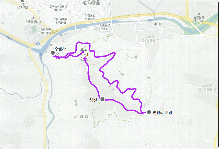 남산 둘레길 코스안내 이미지입니다.