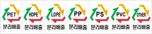 분리배출마크.PET/HDPE/LDPE/PP/PS/PVC/OTHER