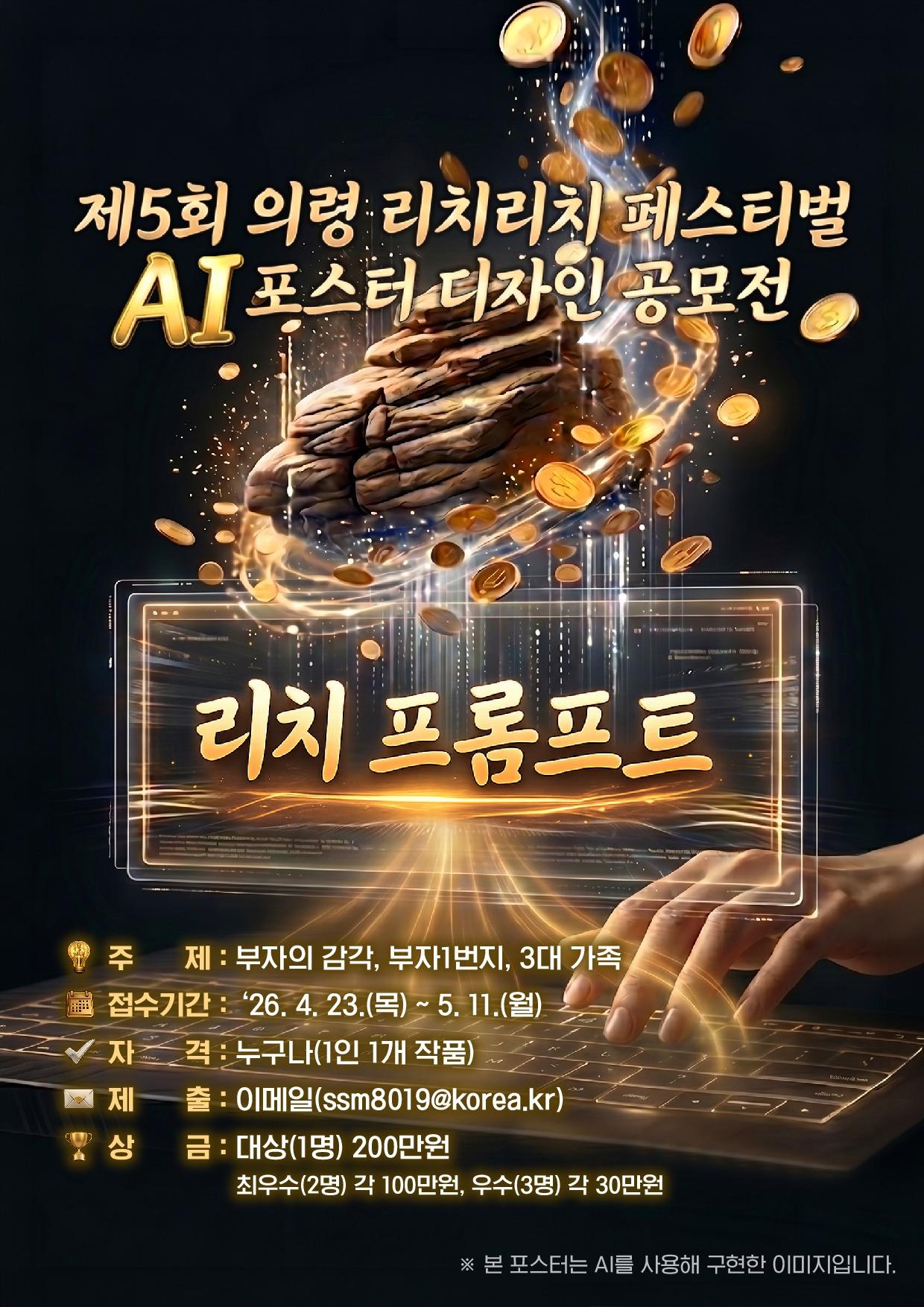 의령 리치리치페스티벌, AI 활용 포스터 공모전 개최