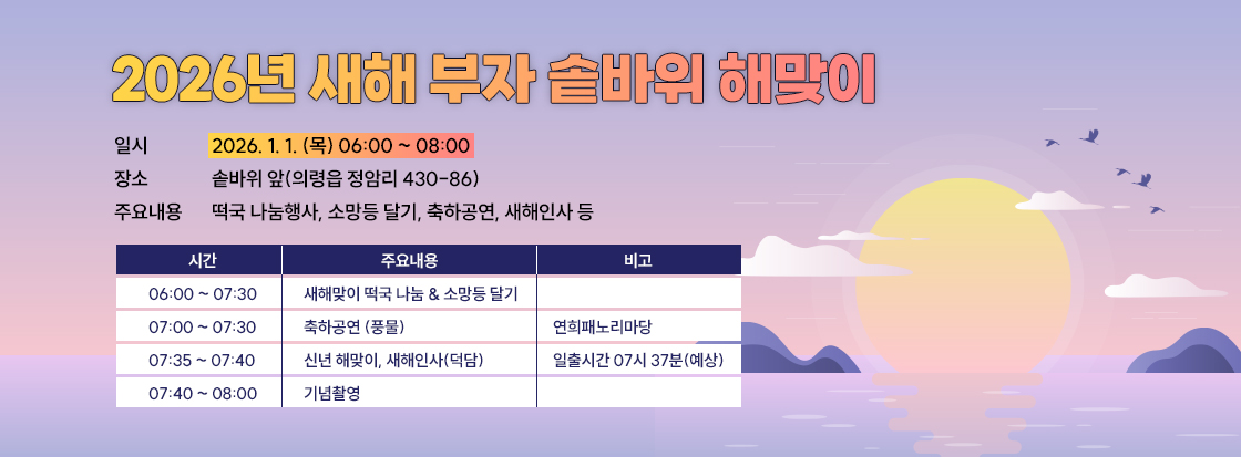 2026년 새해 부자 솥바위 해맞이