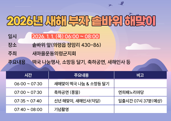 2026년 새해 부자 솥바위 해맞이